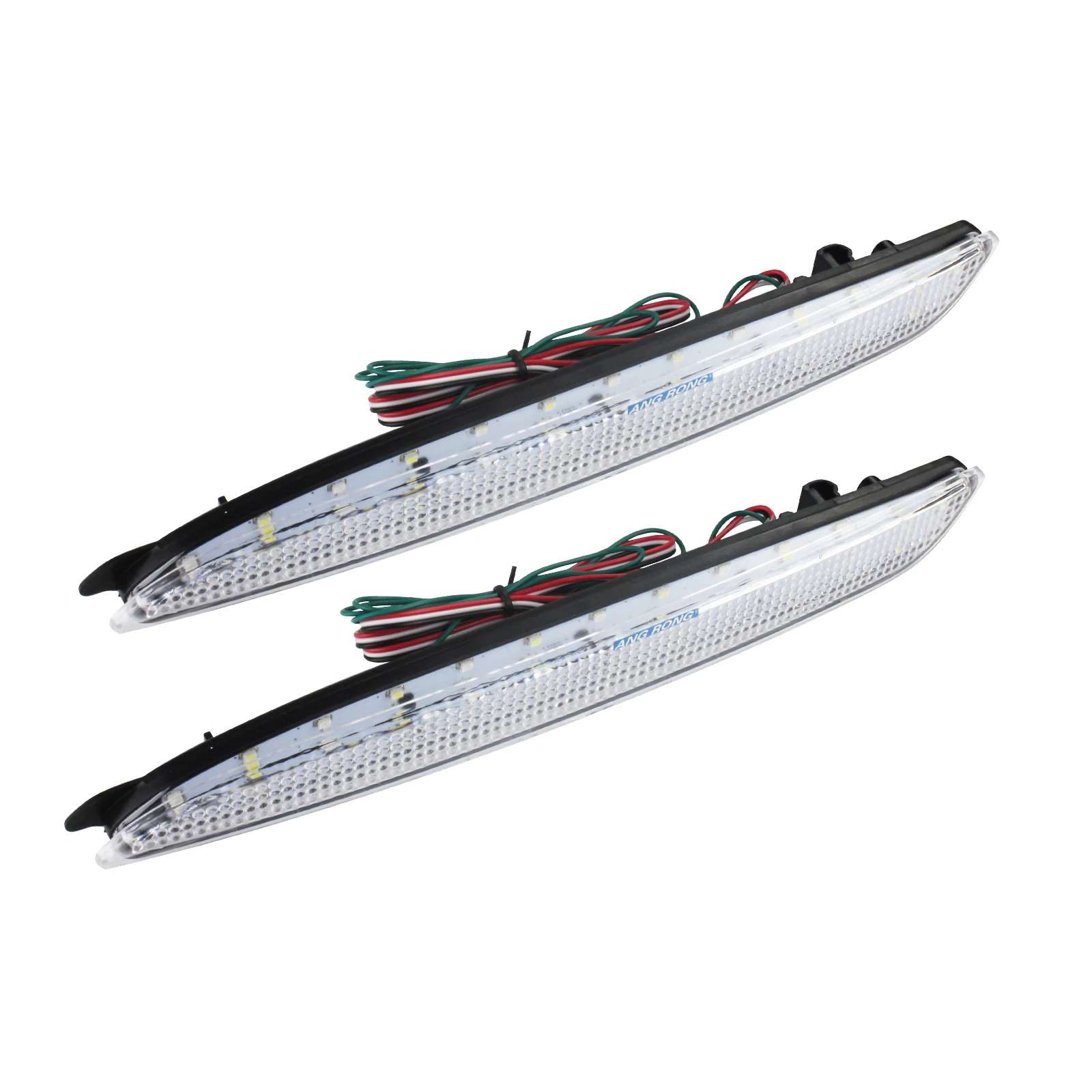 ANGRONG 2X LED задний бампер отражатель стоп лампы с прозрачной крышкой красный для