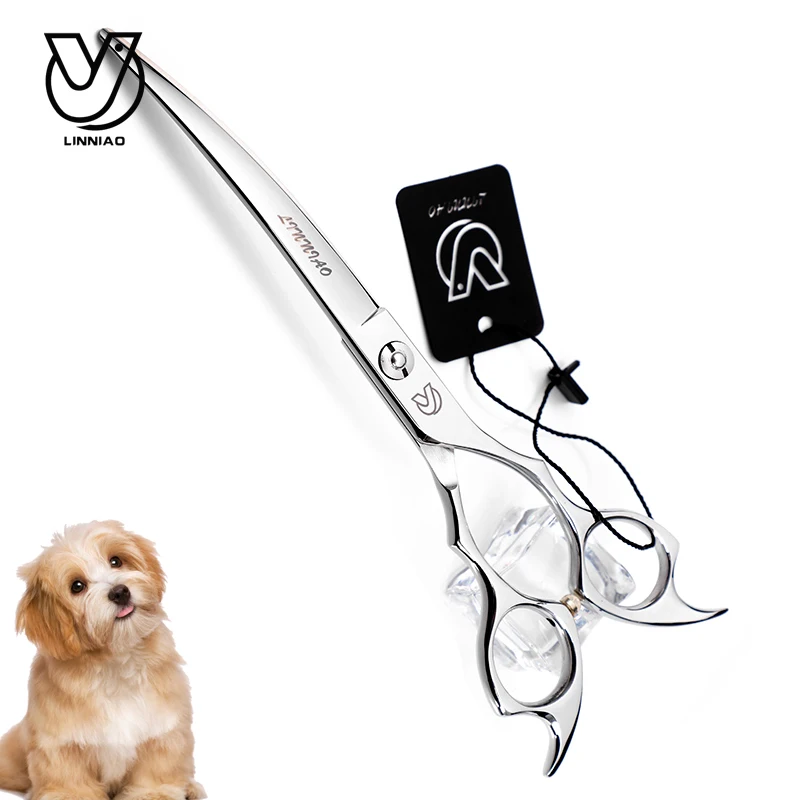 7inch Silver Curved Scissor Professional Shear Dog Pet Grooming Animal Haircut Honden Trim Scharen | Красота и здоровье