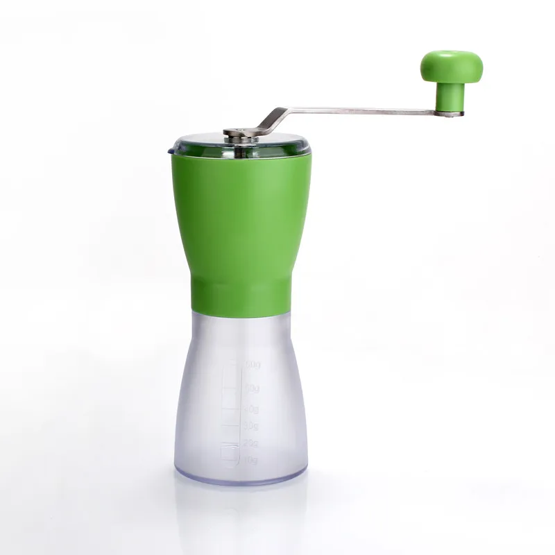 Green Ручная кофемолка моющаяся керамическая сердцевина из нержавеющей стали Ручка шлифовальная машина ручная мельница кофе в зернах портативный измельчитель кофе - Цвет: Green