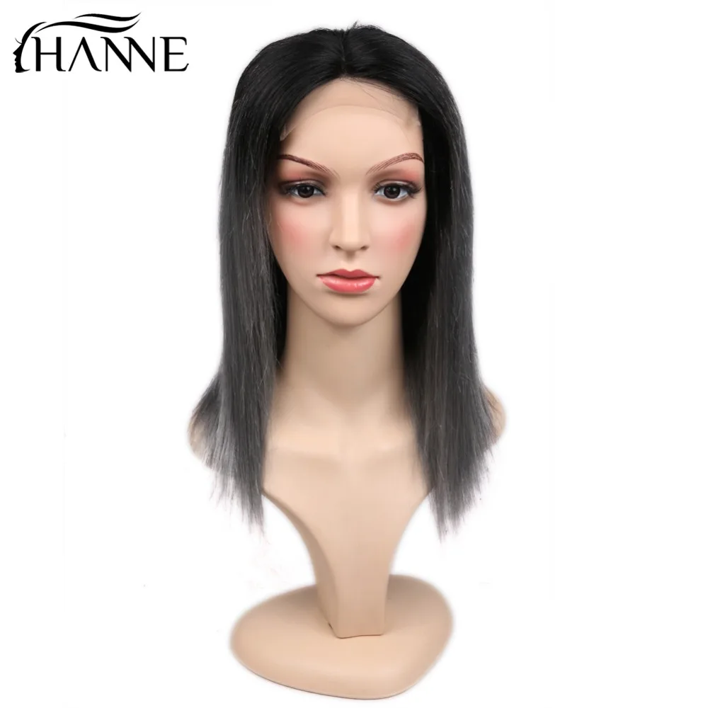 HANNE 4*4 парики из натуральных волос с темными корнями# 1B/серый для женщин, парики для косплея без клея, серый Омбре 150% Remy