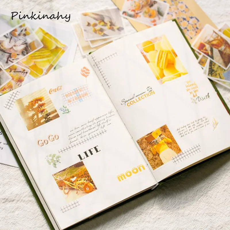 60 штук пакет розовая серия розы цветы наклейки на тему кофе выложил ЕГО Kawaii