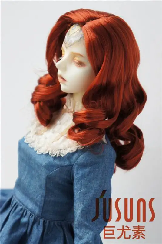 JD343 SD 21-23 см синтетический, мохеровый, для куклы парик 8-9 дюймов длинный курчавый BJD волосы легко переоснастить