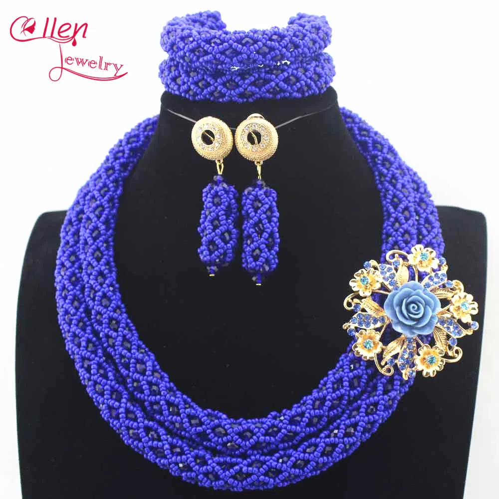 Красочные драгоценные нигерийские Свадебные африканские бусы комплект