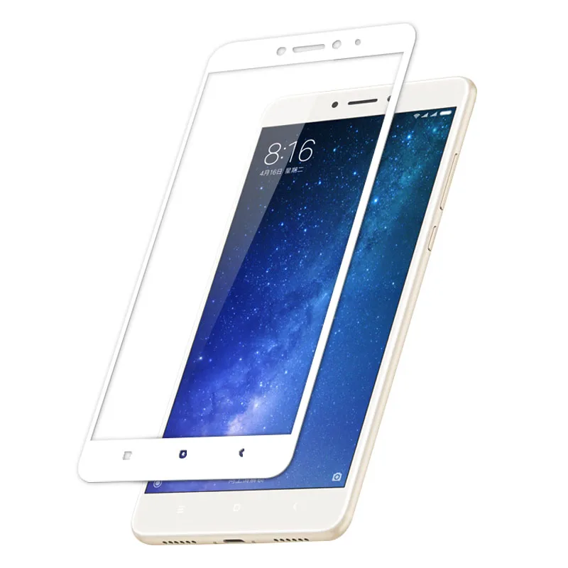 VRURC 3D Tempered Glass For Xiaomi Max 2 Screen Protector Full Cover Carbon Fiber Edge Protective Film Mi Guard | Мобильные телефоны