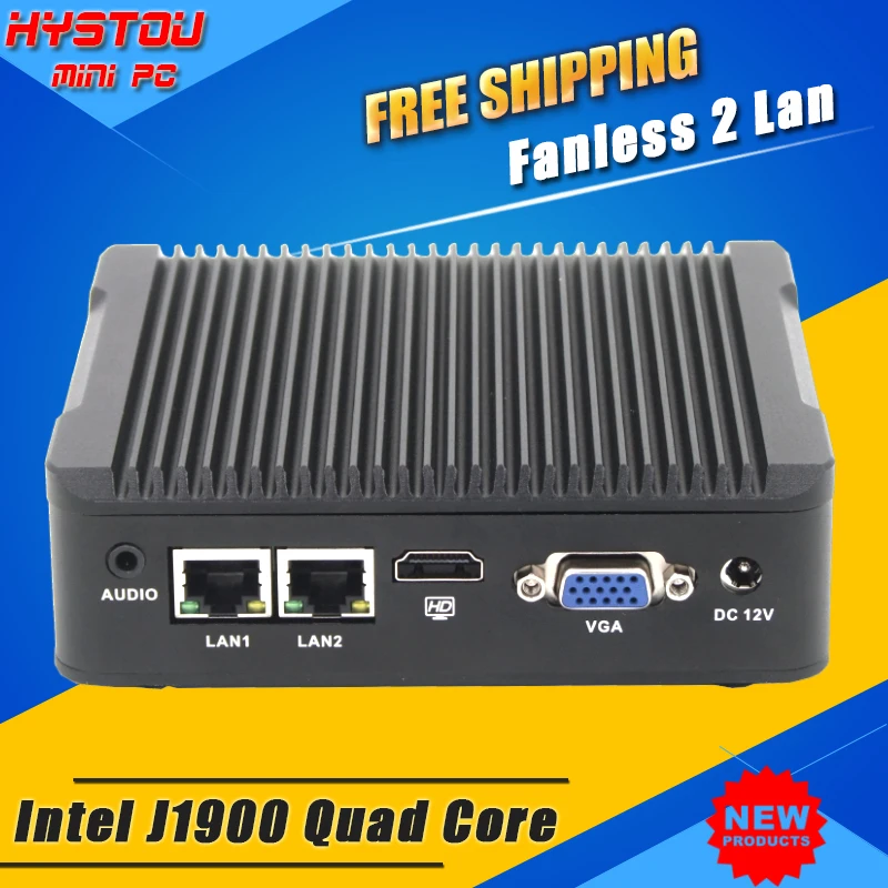 Hystou безвентиляторный мини ПК Windows Intel NUC J1900 4 ядра 2 Lan Мини компьютер HTPC tv КОРПУС Nano