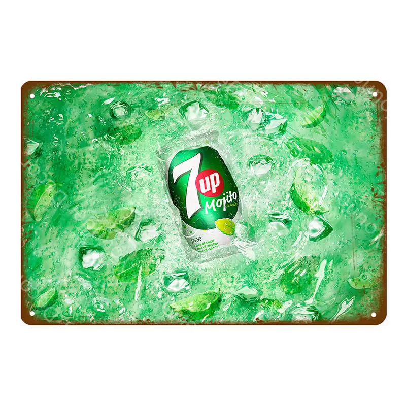 YD4355F Винтаж 7 UP пиво плакат напиток 7up металлические оловянные знаки настенные стикеры бар паб кафе семейные украшения Ретро домашний декор искусство табличка - Цвет: YD4355F