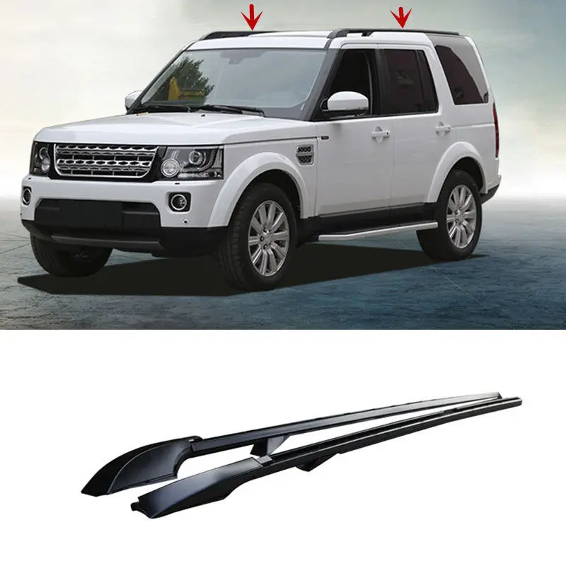 Черная рейка на крышу боковые рейки для Land Rover Discovery 4 LR4 2010 16|bar set|bar barbar racks |