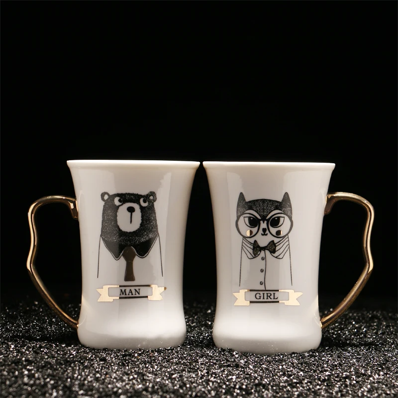 Милая керамическая кружка mr и mrs с героями мультфильмов креативная для