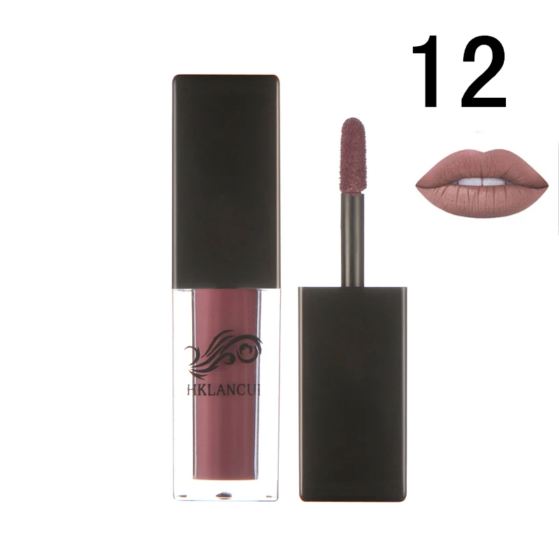 12 Colors Lips Gloss Makeup Waterproof Lipgloss Matte Velvet Liquid Lipstick Make up Maquiagem Lip Blam Cosmetics Tools