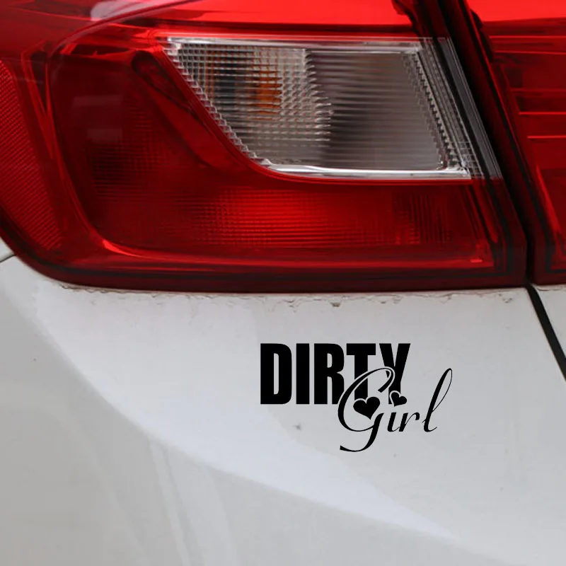

YJZT 14X7.9CM DIRTY Girl JDM Vinyl Decal Car Sticker Love Heart Black/Silver C26-0131