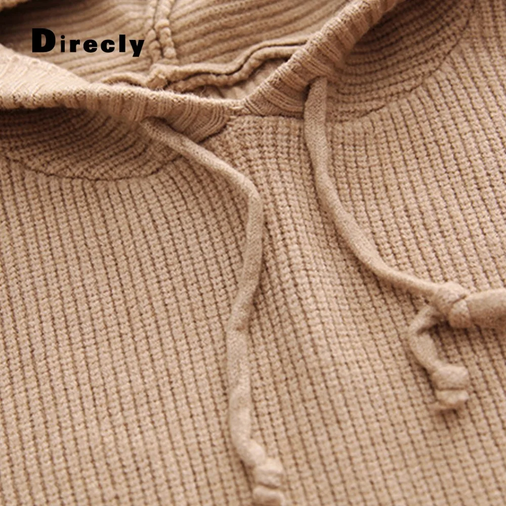 

Direcly2018 new autumn and winter fashion wild jeans wild casual loose lazy pullover sweater ladies casual hooded sweater shirt