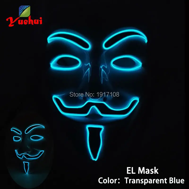 10 шт. светящаяся неоновая маска Вендетта со светодиодной подсветкой|vendetta mask|neon
