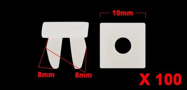100 шт. белый квадратный автомобильный бампер фиксатор заклепок зажимы для Toyota Camry
