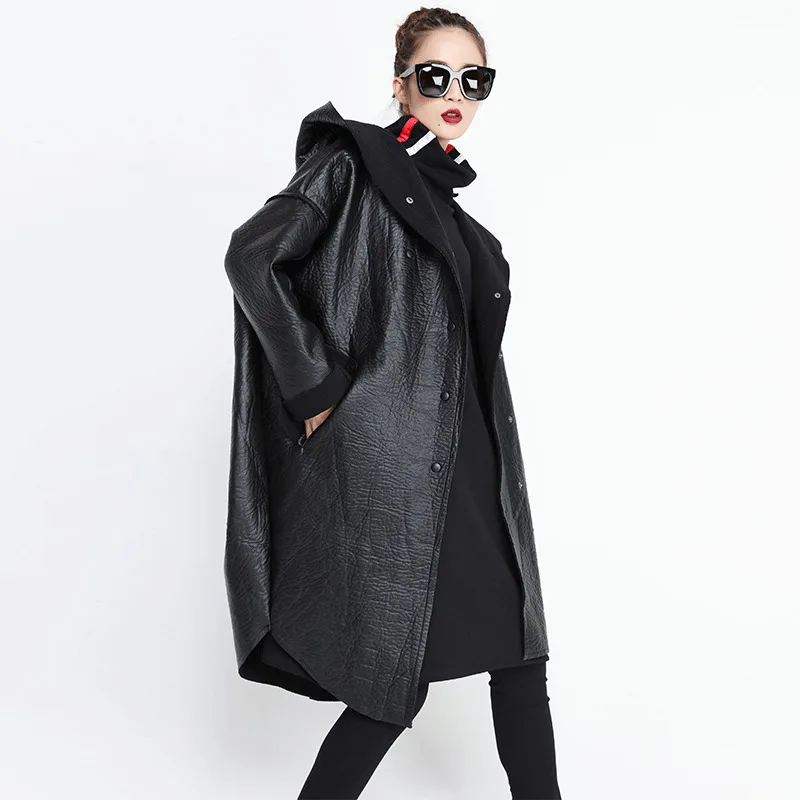 Max LuLu корейская мода женская зимняя уличная одежда женская куртка из искусственной кожи с капюшоном Длинная ветровка Женская Шуба размера плюс