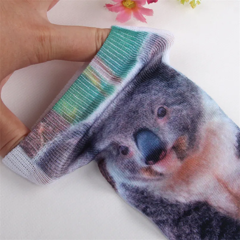 

look nice 3D Printed Animal Casual Unisex Socks Cute tiger Low Cut Ankle Socks 4pair/lot