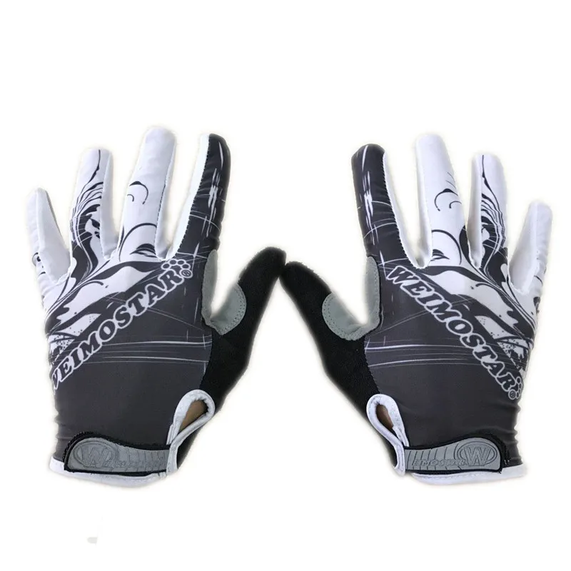 Белый Weimostar полный палец велосипедные перчатки guantes ciclismo гелевая накладка мотоциклетные перчатки летние MTB велосипедные перчатки - Цвет: Белый