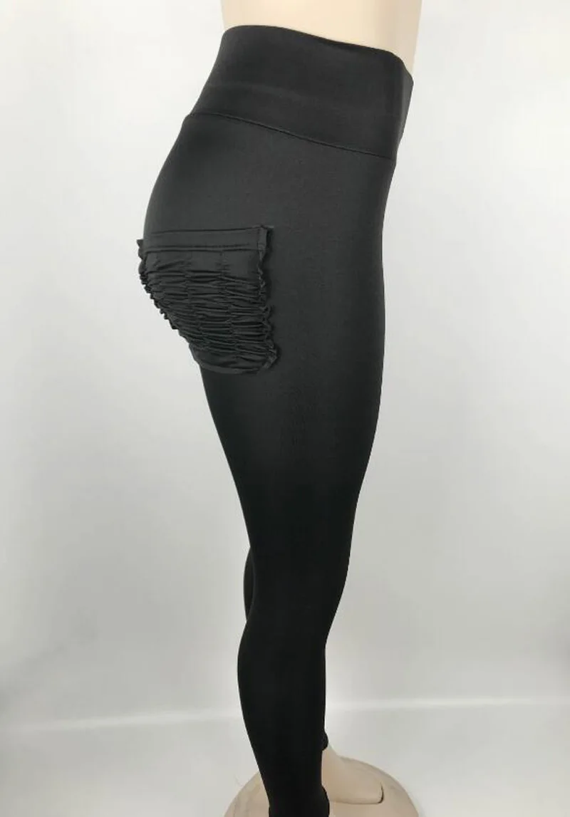 Style1 Black VEAMORS, женские спортивные штаны для йоги, обтягивающие леггинсы для фитнеса, сексуальные штаны пуш-ап с карманами, Женские однотонные леггинсы - Цвет: Style1 Black