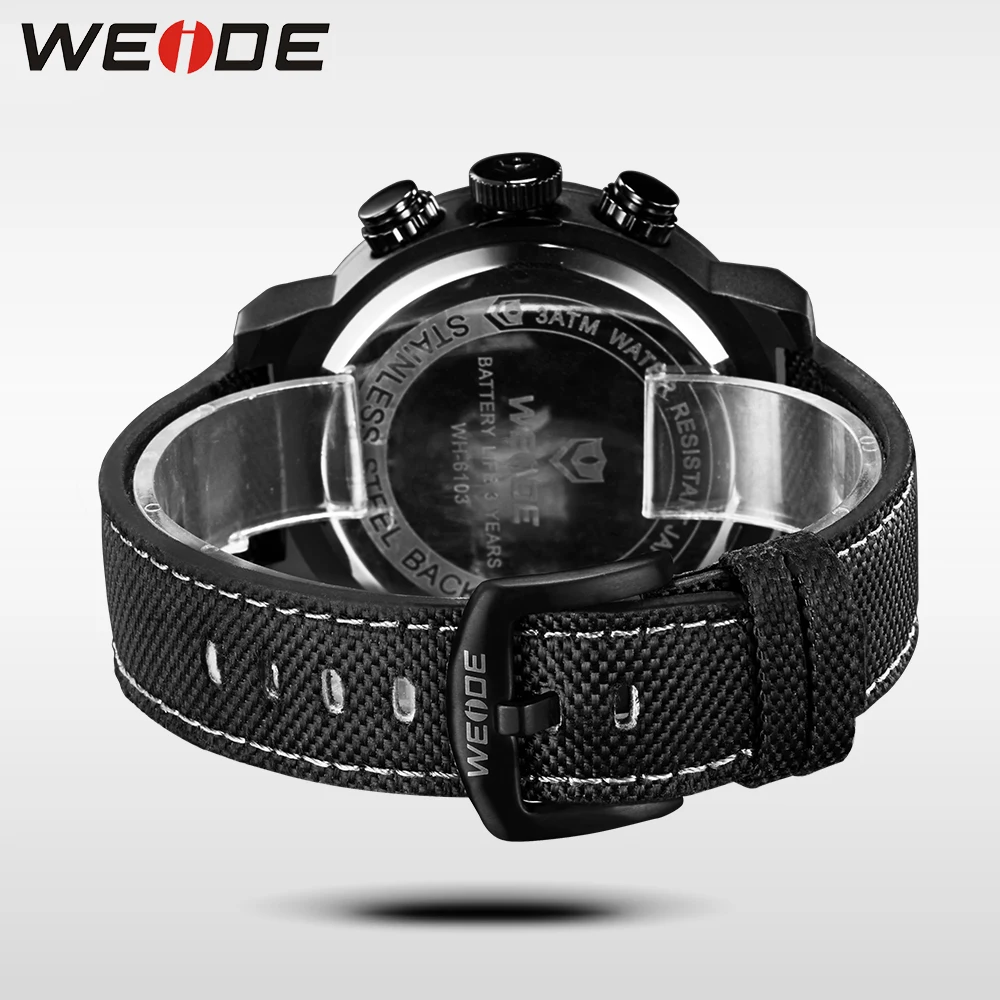 WEIDE красный Подлинная часы Элитные кварцевые Спорт цифровой nylong армия