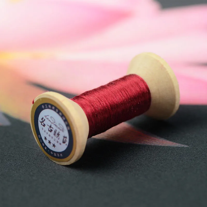 20 м красная Розовая вышивка Сучжоу DIY общий цвет с черными полосками филиал ручная вышивка Spiraea вышивка линия