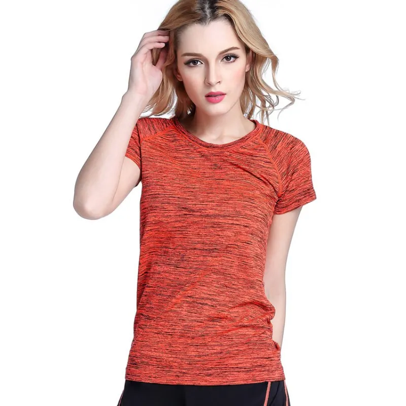 

Women Sports Shirt Gym Fitness Yoga Workout Tops Short Sleeve T-Shirt Quick Dry