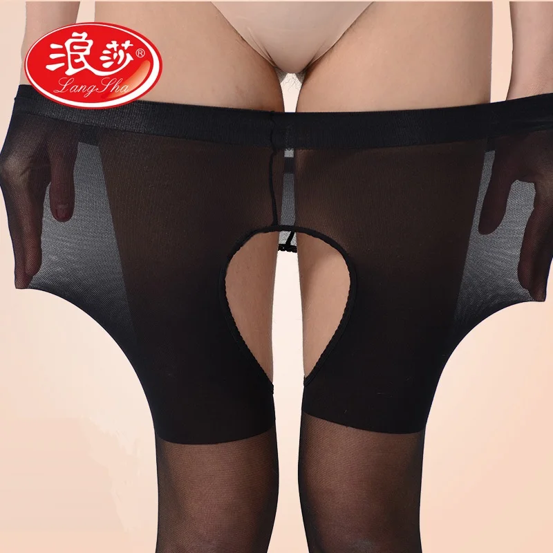 Langsha 2016 Открытым Промежность Женские Колготки С Вырезами Сексуальные Чулки