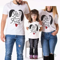 sale family look matching outfits short sleeve t shirt mother and daughter creative dog design letter father son cotton clothing
