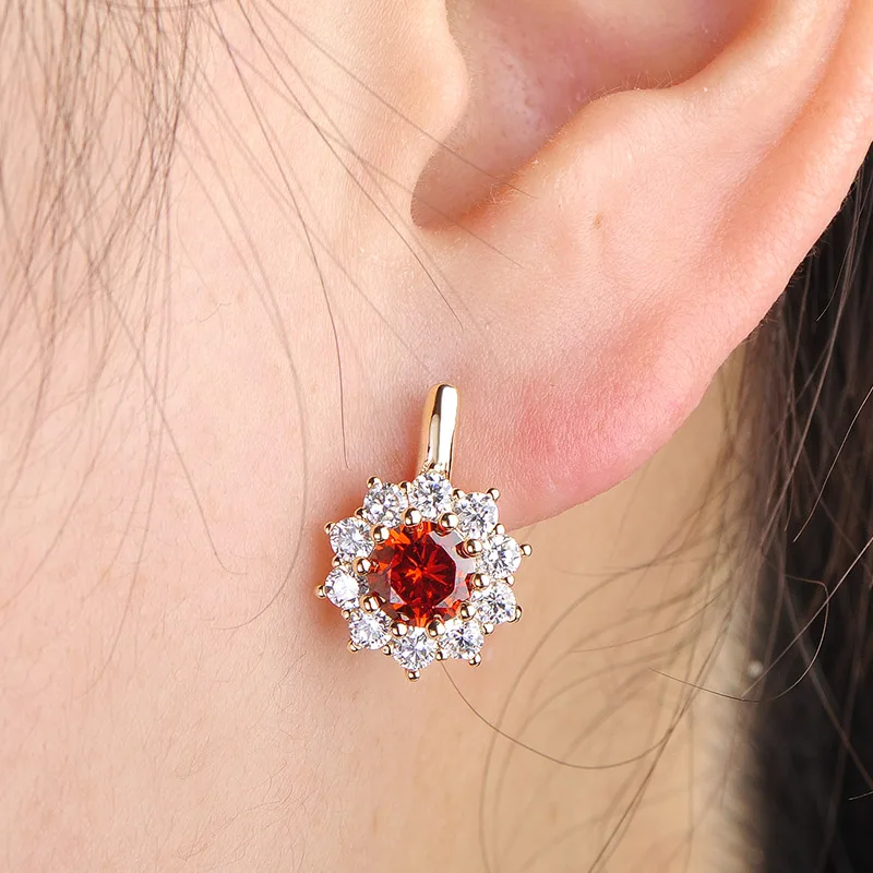 Тонкие Медные Горный Хрусталь Кубического Циркония Серьги Шпильки Англии Крюк