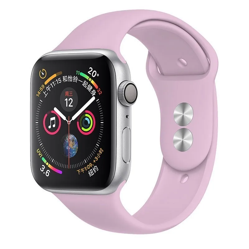 22 Pink sand Силиконовый ремешок для Apple Watch 42 мм 5 4 3 iwatch ремешок 38 мм 44 мм 40 мм pulseira correa Браслет Смарт часы аксессуары петля - Цвет ремешка: 22 Pink sand