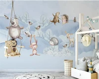 custom 3d wallpaper cartoon forest animal childrens room background wallpaper for walls 3 d carta da parati wallpaper