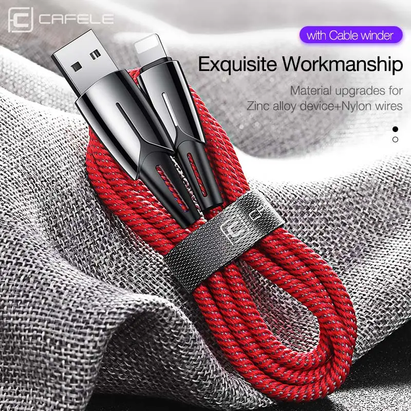 CAFELE USB кабель 2.0A для быстрой зарядки и передачи данных iPhone XS Max XR X 8 7 6 6S 5 5S iPad