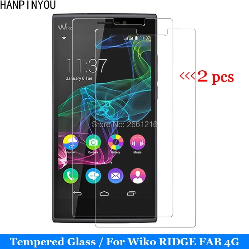 

2 шт./лот для Wiko Ridge Fab 4G закаленное стекло 9H 2.5D Премиум Защитная пленка для экрана для Wiko Ridge Fab 4G 5,5"
