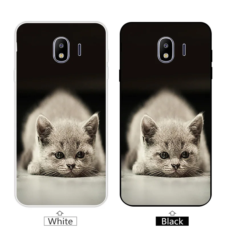Задняя крышка для Fundas Galaxy J4 2018 J400 Coque Marbles Capa чехол 5 дюймов Samsung SM-J400F черный матовый