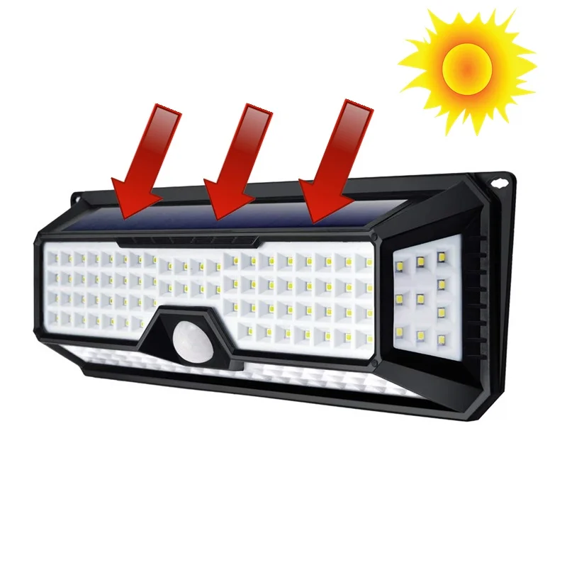 Солнечный 136 LED новый свет IP65 Водонепроницаемый Садовый наружный Led Para внешний PIR