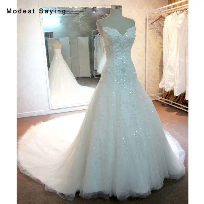 

Блестящее свадебное платье цвета слоновой кости с бисером, а-силуэт, с соблазнительным шлейфом, соблазнительные Свадебные платья для любим...