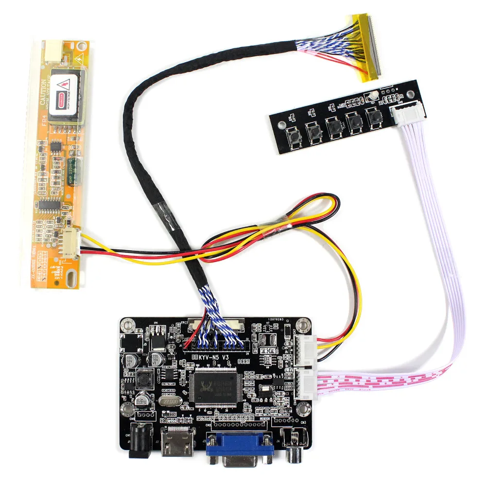 

HD MI VGA AV LCD Controller Board KYV-N5 V3 for 15.4"N154C1-L02 LP154WP1 17" LTN170X2 B170PW01 1440x900 LCD Screen