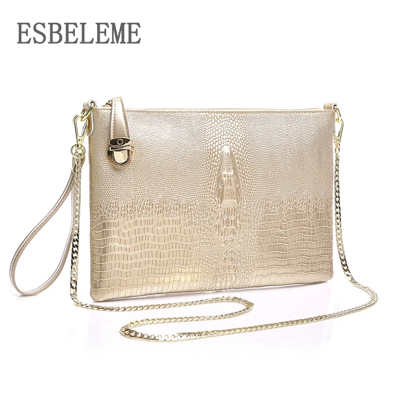 Роскошные женские вечерние сумки из коровьей кожи аллигатора для дам клатчи