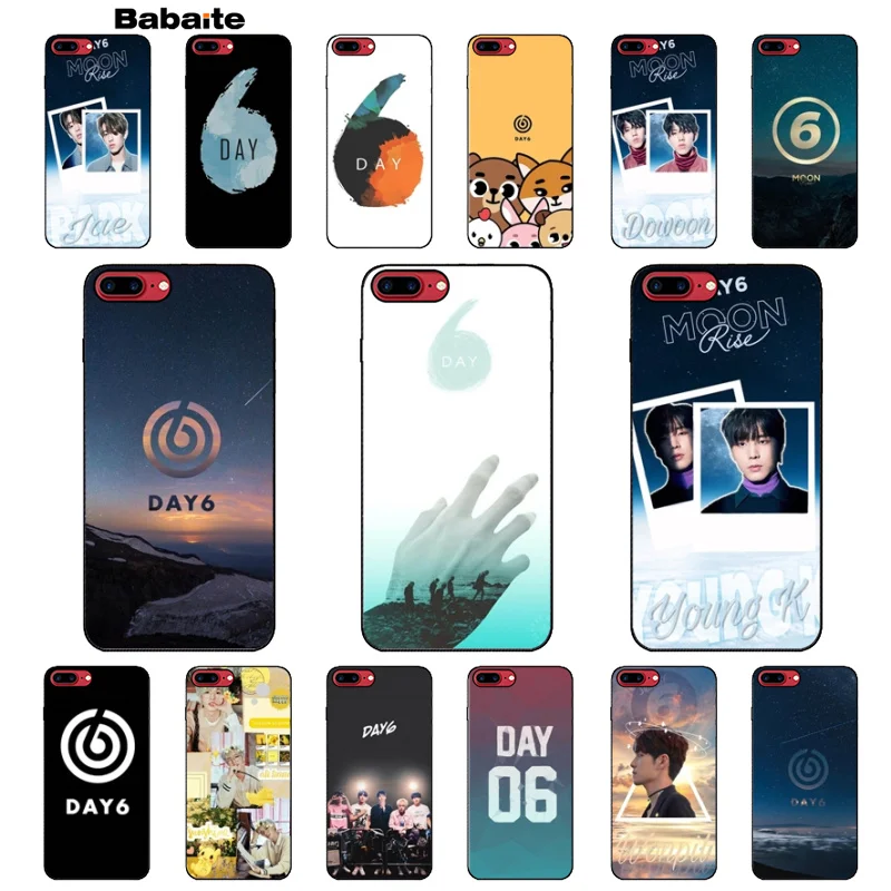 Babaite DAY6 мужской черный чехол для iPhone 5 5S SE 6 6S Plus 7 8 XR X XS MAX|Чехлы-накладки| |