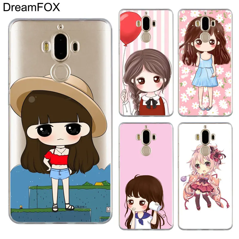 DREAMFOX M180 милый мультфильм пара девочка Мягкий ТПУ силиконовый чехол для huawei mate 8 9 10