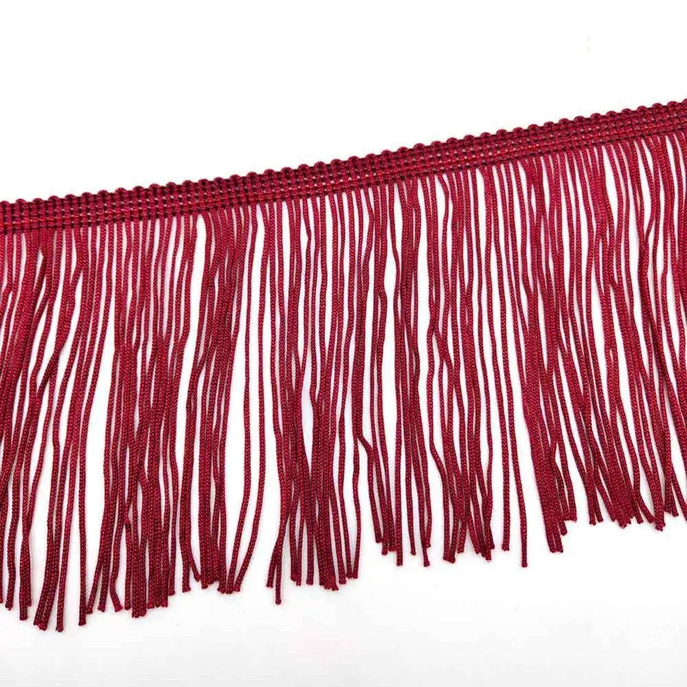 Wine red 10 ярдов в упаковке, 4 дюйма, ширина, отделка бахромой, кружево, полиэфирное волокно, кисточка, аксессуары, латинское свадебное платье, бахрома на ленте - Цвет: Wine red