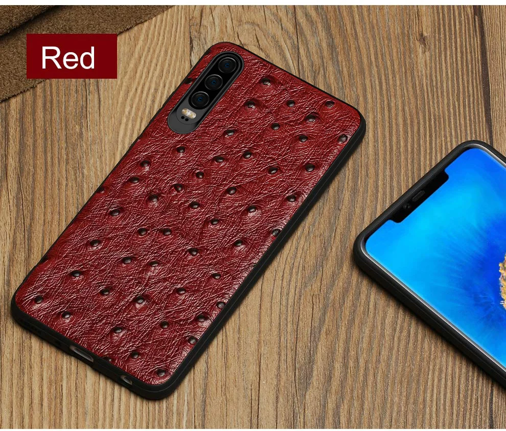 Защитный чехол из натуральной кожи для huawei P30 страусиный зернистый чехол для телефона для huawei P30 pro Lite P20 pro P SMART Honor 8x10