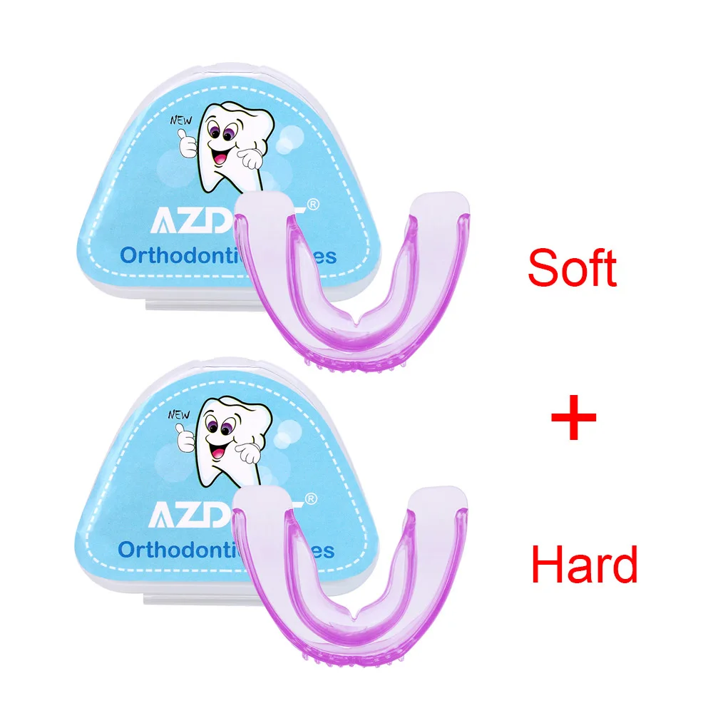 soft and hard AZDENT силиконовый зубной лоток Стоматологические Ортодонтические брекеты мягкий жесткий прибор выравнивание зубов тренажер ретейнер для зубов Защита рта - Цвет: soft and hard