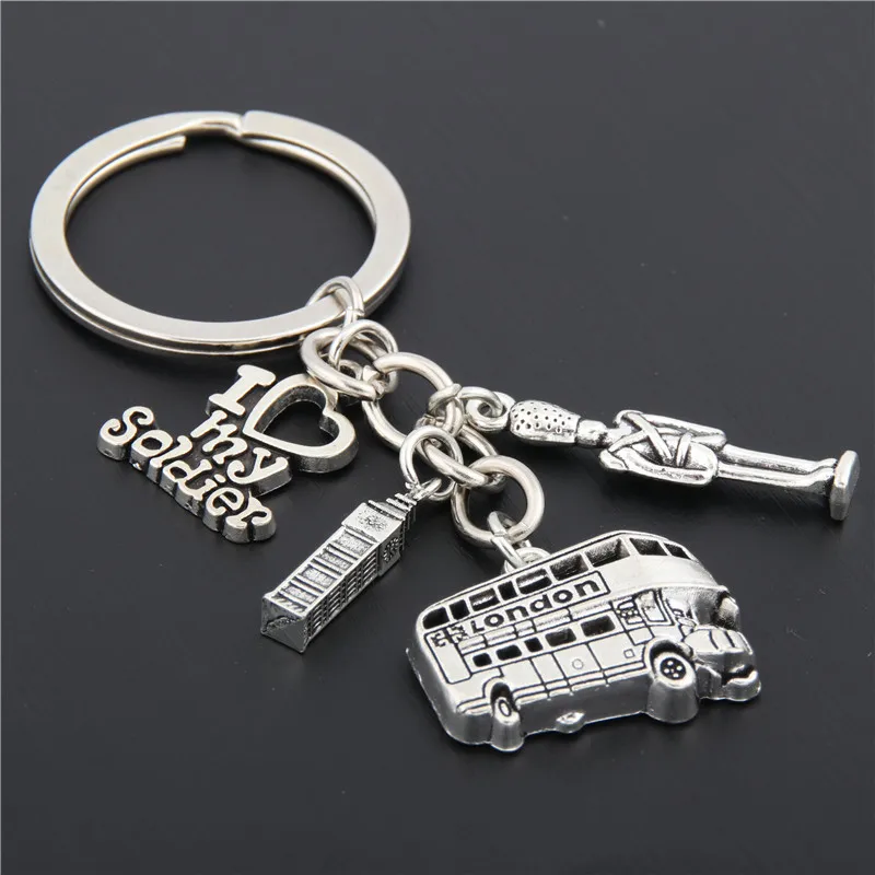 1 шт. брелок для лондонского автобуса английский Big Ben Charms I Love My Soldier брелки ключей