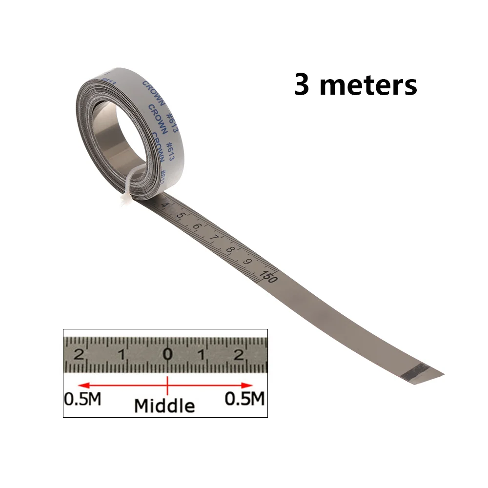 Middle 3 meter 1/2/3 м для фрезерный станок пила метрических направляющая для резки рулетка 0,4 ''Сталь самоклеющиеся масштабная линейка лента Т-образная дорожка Деревообработка - Цвет: Middle 3 meter