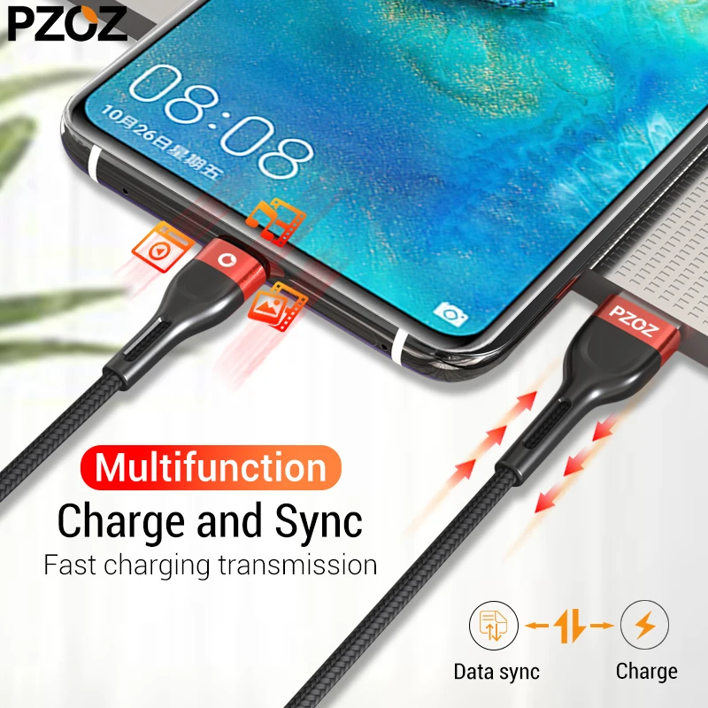PZOZ USB type c кабель для samsung S10 S9 xiaomi mi 9 8 redmi note 7 k20 Зарядное устройство мобильного
