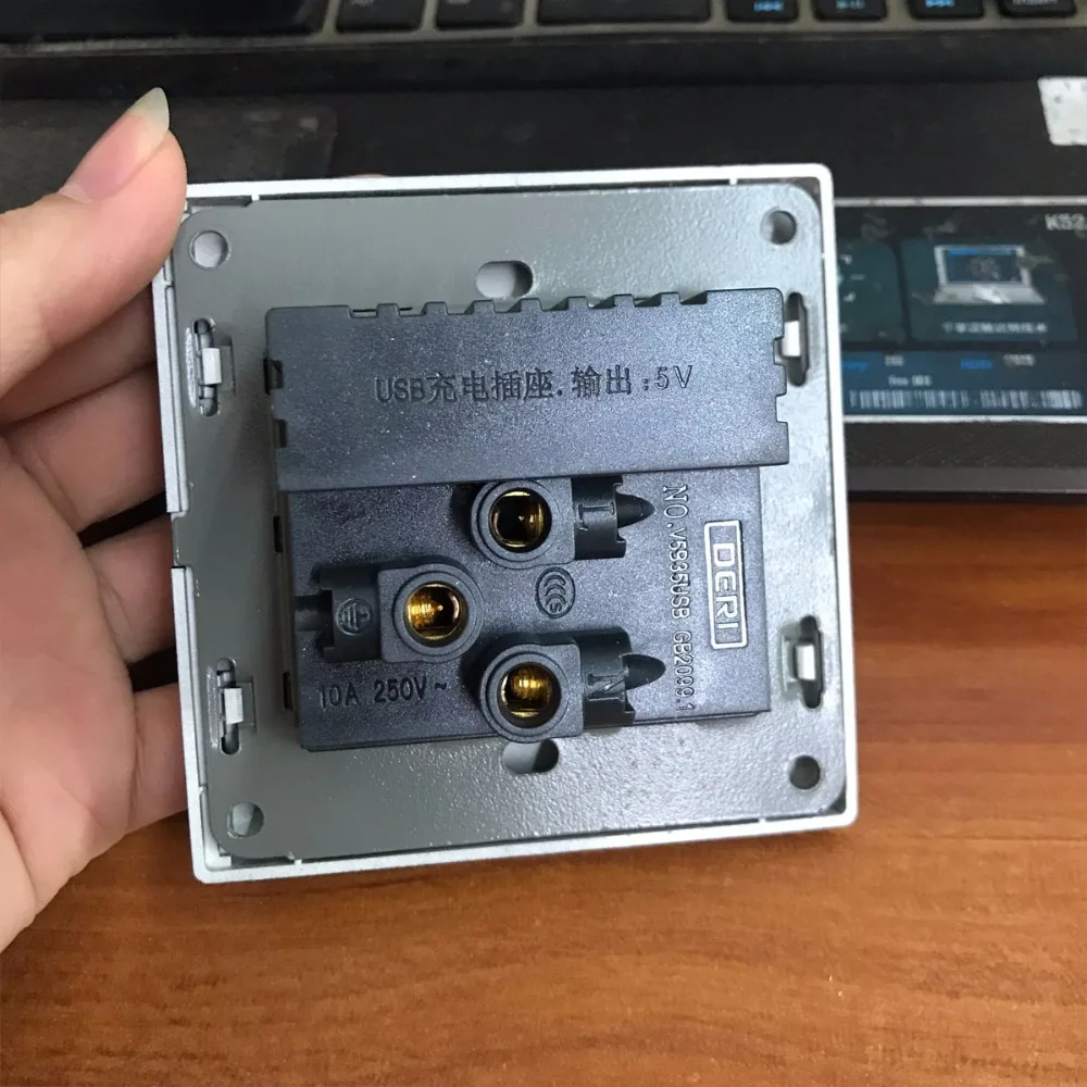 Черный AC 110-250V розетки США Великобритании ЕС AU настенная розетка 2 порта USB