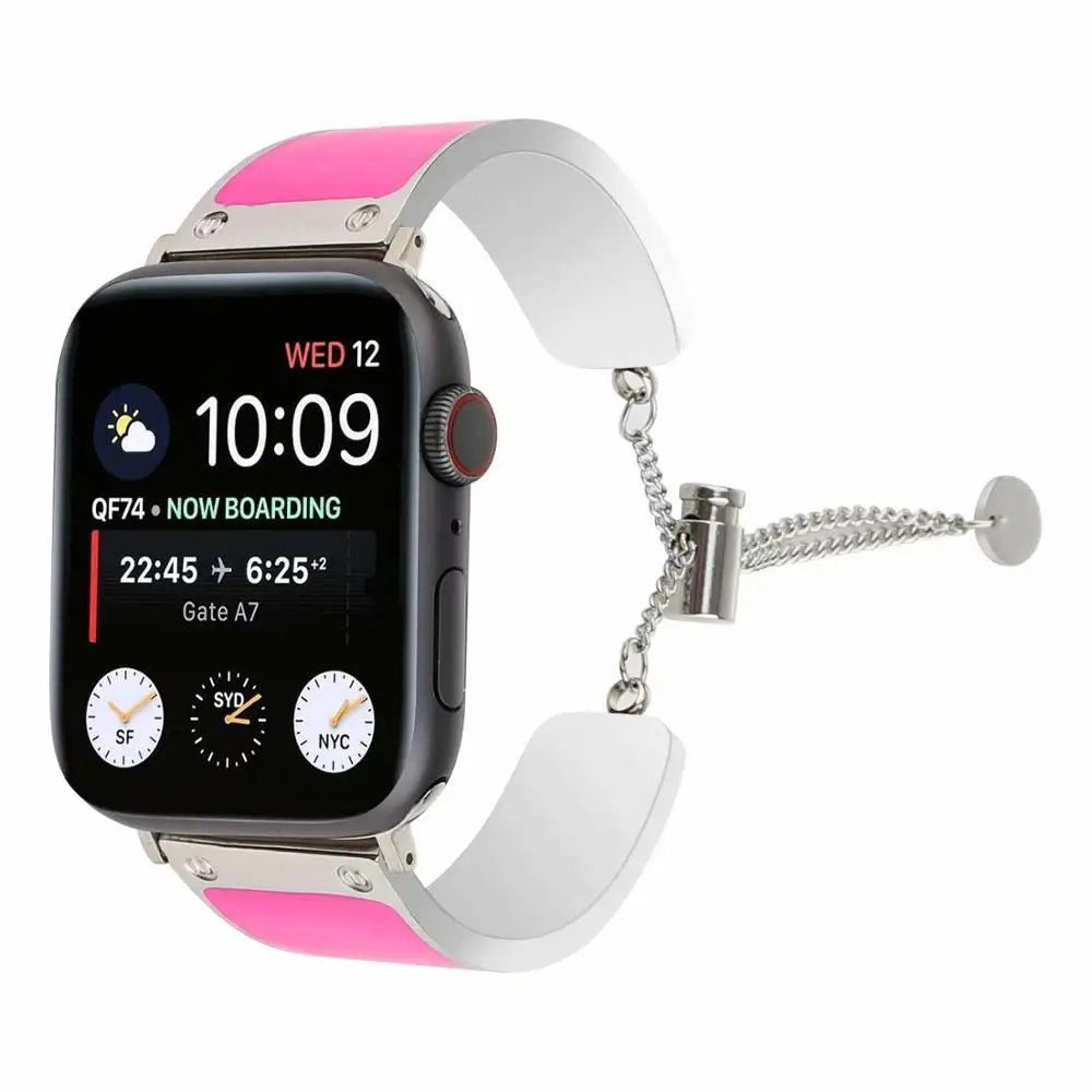 42 мм 44 металлический ремешок для часов Apple Watch Series 4 3 2 1 розовый красный женский