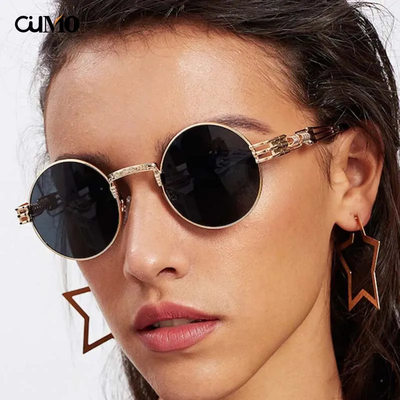 Ou Mo бренд 2019 новые круглые очки zonnebril dames Плоские линзы поляризованные