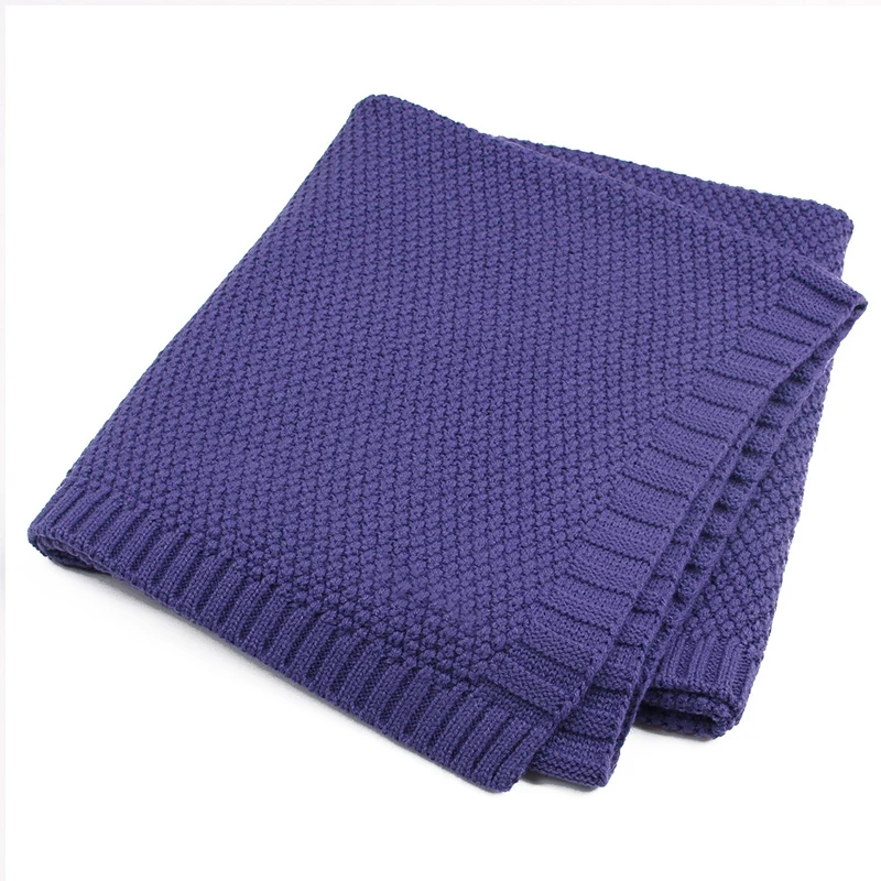 Purple Новорожденный трикотажный хлопок для младенцев крючком одеяло s детское одеяло обёрточная бумага мягкая эластичная кроватка спальное постельное белье для мальчиков девочек детей - Цвет: Purple