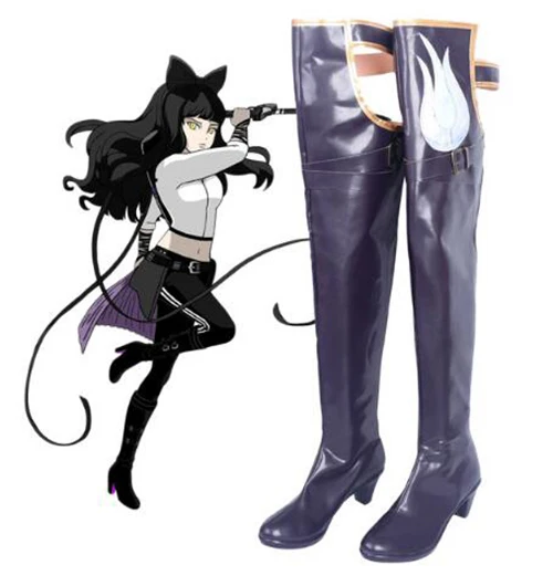 

RWBY Блейк Белладонна»; Ботильоны; Ботинки для костюмированной вечеринки; Костюм для Хэллоуина вечерние сапоги, способный преодолевать Броды...