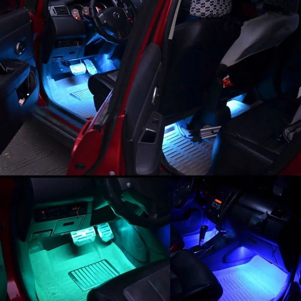 Светодиодная лента RGB для салона автомобиля 6 Вт 12 В 9 светодиодов цветная